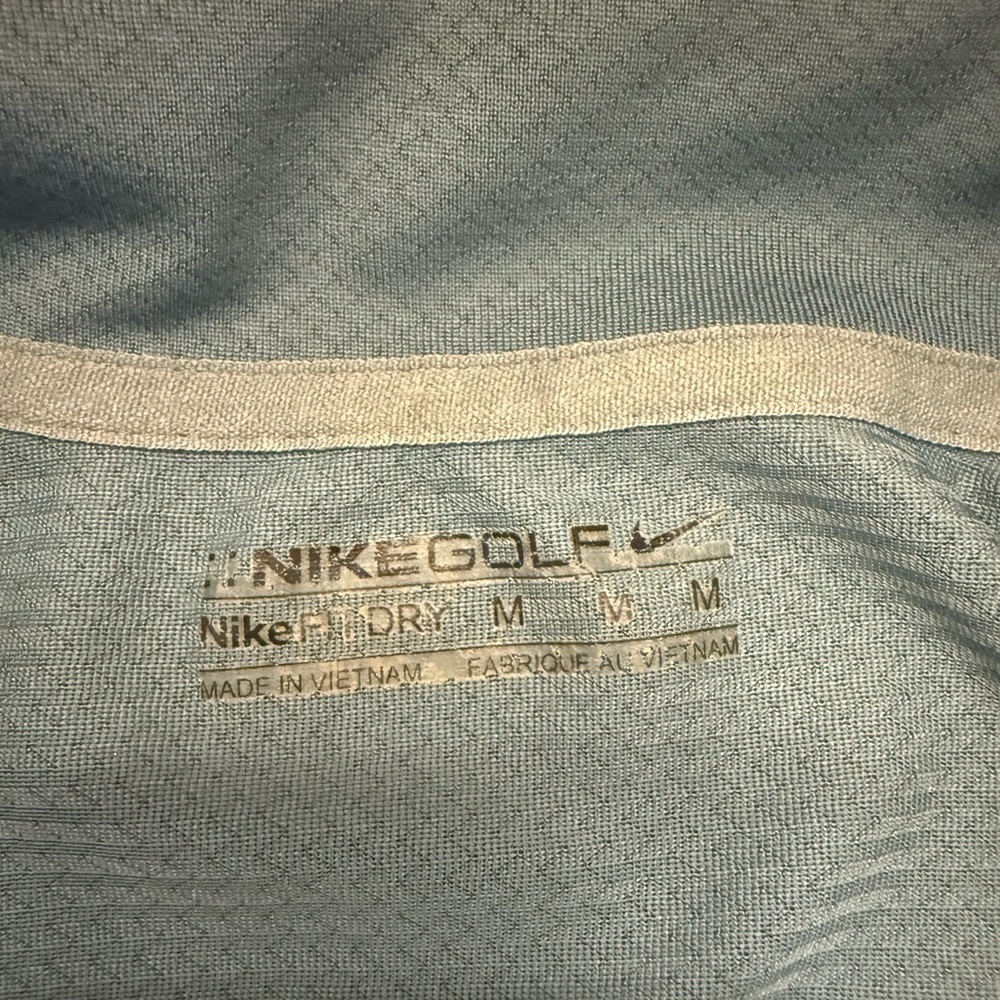 Nike Golf Dri-Fit 1/4 Zip Polo Black Blue Men’s Medium Performance - Picture 5 of 7